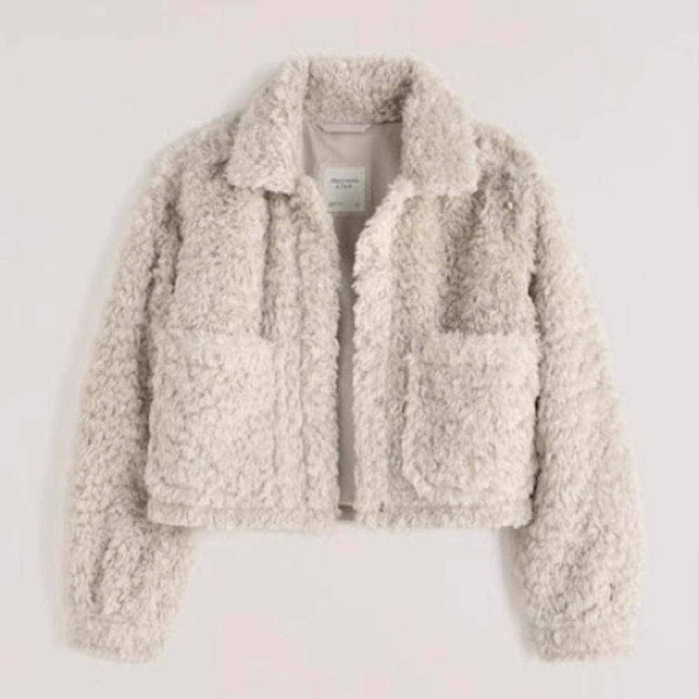 Abercrombie Cropped Sherpa Shirt Jacket